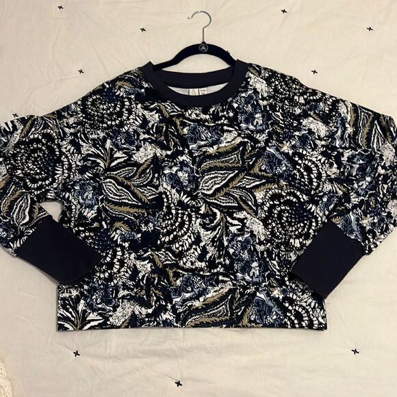 Joie Caleigh Cropped Floral Print Sweatshirt - Size Medium D35 - Picture 2 of 8
